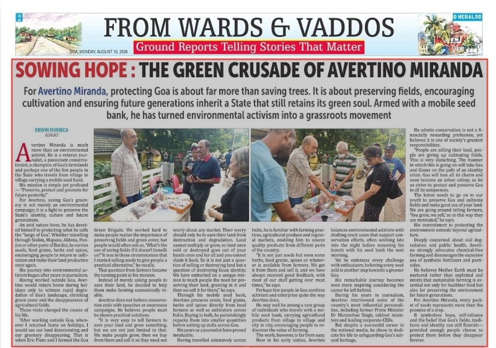 Sowing Hope: Avertino Miranda’s Grassroots Mission to Keep Goa Green